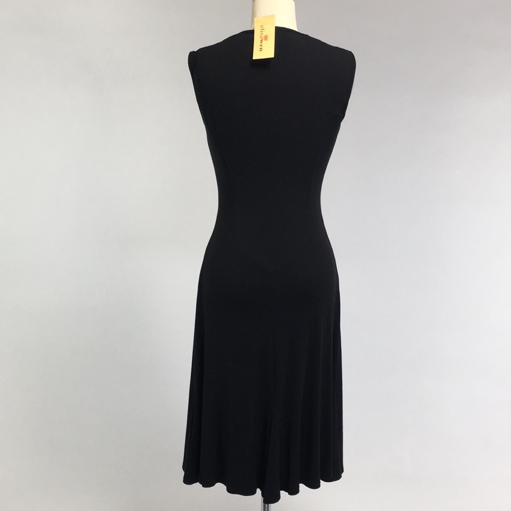 NEW Roxanne Heptner Black Drape Neck Dress - Picture 4 of 5